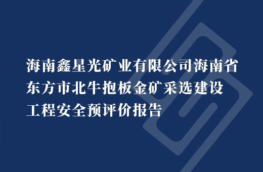 海南鑫星光矿业有限公司海南省东方市北牛抱板金矿采选建设工程