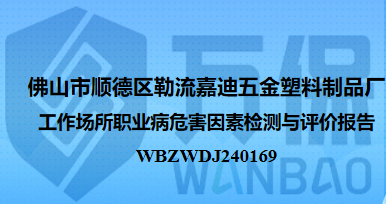 佛山市顺德区勒流嘉迪五金塑料制品厂工作场所职业病危害因素检测与评价报告