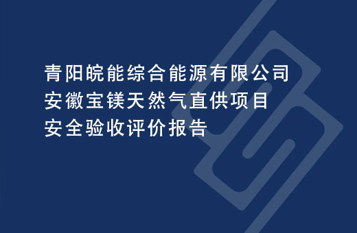 青阳皖能综合能源有限公司安徽宝镁天然气直供项目安全验收评价报告