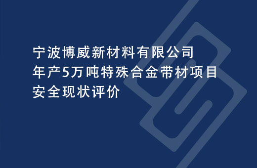 宁波博威新材料有限公司年产5万吨特殊合金带材项目安全现状评价