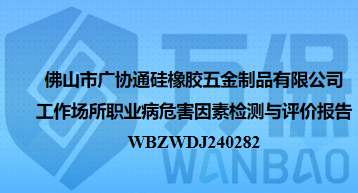 佛山市广协通硅橡胶五金制品有限公司工作场所职业病危害因素检测与评价报告