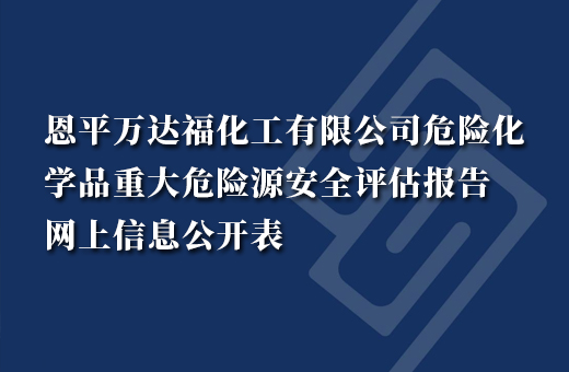恩平万达福化工有限公司危险化学品重大危险源