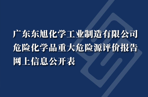 广东东旭化工工业制造有限公司危险化学品重大危险源