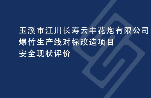 玉溪市江川长寿云丰花炮有限公司爆竹生产线对标改造项目安全现状评价