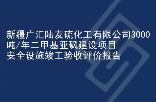 新疆广汇陆友硫化工有限公司3000 吨/年二甲基亚砜建设项目安全设施竣工验收评价报告