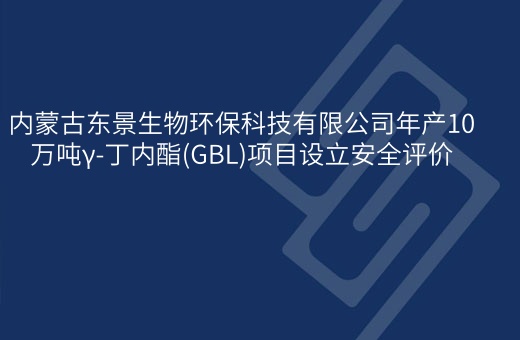 内蒙古东景生物环保科技有限公司年产10万吨&gamma;-丁内酯(GBL)项目设立安全评价